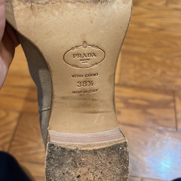Prada. Bone. Canvas Boot. Size 38.5 - Picture 7 of 13